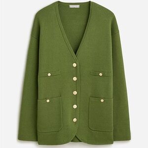 J. Crew Green V-Neck Sweater
